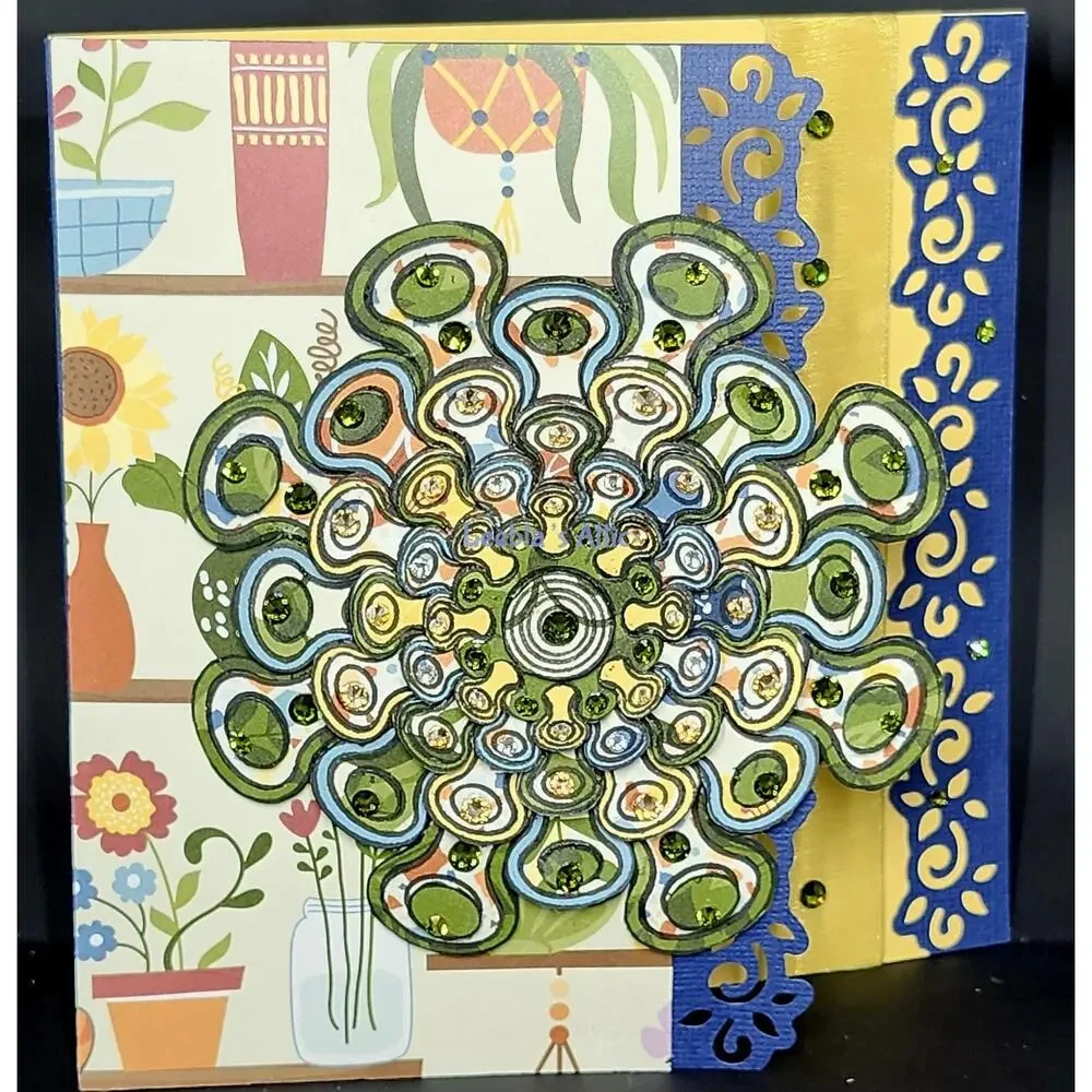 Handmade Dimensional Card - Generic - Birthday - Miss You - Hello - Navy Garden